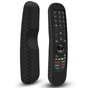 Silicone Case for LG AN-MR21GA / AN-MR22GA Remote Control [Shockproof] Anti-Slip Protective Cover for LG MR23GA MR24GN Magic Remote Case Sleeve Holder Protector Skin (Black)