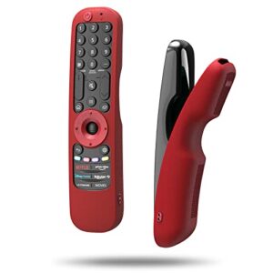 Silicone Protective Case for LG Smart TV Magic Remotes, of LG AN-MR21GA / AN-MR21GC / MR22GA / MR22GN / MR23GA / Magic Remotes 2021-2024 Model, Anti-Shock Protective Case Specially Designed (Red)