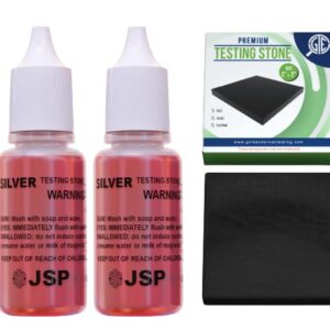Silver Jewelry Test Kit Detect Plated Fake 999 Sterling Rings Coins Necklaces Bars Tester Scratch Stone