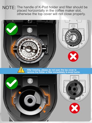 Single Serve Coffee Maker for K-Cup and Ground Coffee, Fast Brew, 6-12 oz Brew Sizes One Cup Coffee Machine Fits 5.5" Mugs, One-Button Small Coffee Maker with Descaling Reminder,Black - Image 8