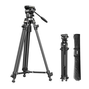 SmallRig AD-50 Carbon Fiber Video Tripod with Step-Less Damping Fluid Head, 13.2lbs Max Load | Compact Travel Tripod for Filmmakers | Portable Camera Tripods for Small Camcorder, Cameras