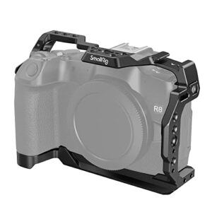 SmallRig Cage for Canon R8, Camera Cage for EOS R8 with1/4-20 Threaded Holes, 3/8″-16 Locating Holes for ARRI, Included Cold Shoe, QD Port and NATO Rail – 4212