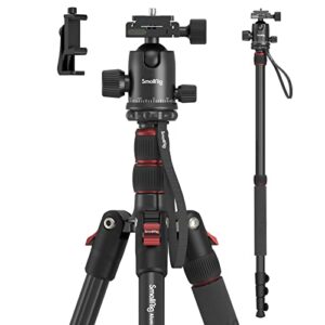 SmallRig Camera Tripod, 71″ Foldable Aluminum Tripod/Monopod, 360°Ball Head Detachable, Payload 33lb, Adjustable Height from 16″ to 71″ for Camera, Phone