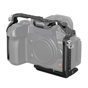 SmallRig Quick Release Cage for Panasonic LUMIX GH7 / GH6, Camera Cage with Patented HawkLock Style Cold Shoe/NATO Rail/Quick Release Plate for Arca, Full Access & Anti-Scratch Design – 4824