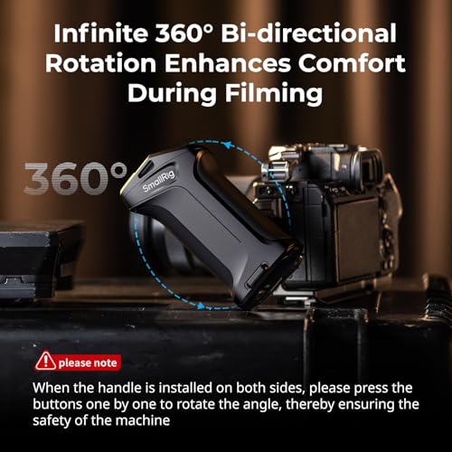 SmallRig Rotating Side Handle with Trigger REC for Sony Selected Mirrorless Cameras, for Sony Alpha 7 IV/Alpha 7R V / A7 III / FX3 / Alpha 9, Compatible with F550/570 Battery, Shutter Control - Image 5