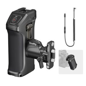 SmallRig Stepless Rotating Side Handle with Trigger REC & 2 Cables for Canon R50 V / R5 II / R5 / R6 / R6 II, for Blackmagic BMPCC 4K / 6K / 6K Pro, USB-C Power Output for Cameras, PD Fast Charging