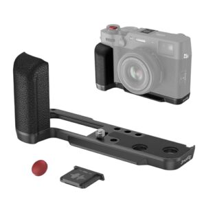 SmallRig X100VI / X100V Handgrip L-Shape Grip with Quick Release Plate for Arca, Lightweight Silicone Side Handle, Shutter Button and Hot Shoe Cover for FUJIFILM X100VI / X100V Cameras (Black) – 4556