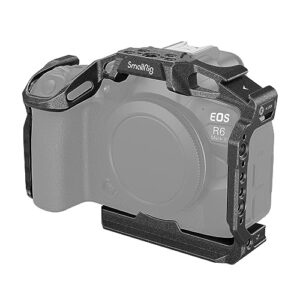SmallRig“Black Mamba”Camera Cage for Canon EOS R6 Mark II, Built-in Quick Release Plate for Arca-Type, Film Movie Making Camera Video Cage with Shoe Mount, 1/4”-20 & 3/8”-16 Threaded Holes