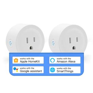 Smart Plug Mini HomeKit, Smart WiFi Outlet Support Apple HomeKit, Alexa and Google Assistant Voice Control Socket with Timer Schedule and Group Control Apple MFi Certified No Hub Required 2 Pack