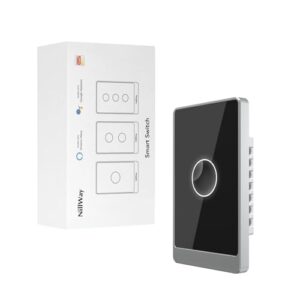 Smart Wall Light Switch, 2.4GHz 1 Gang WiFi Touch Switches, No Neutral Wire Required, 3 Way Muti Remote Control Smart Life/Tuya App, Compatible with Alexa, Google Home, (1 Pack, Black)