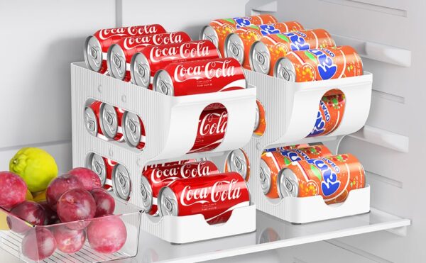 Soda Can Organizer for Pantry/Fridge, Automatic Rolling Pop Can Dispenser/Storage/Holder/Container for Refrigerator, Saving Space Drink Organizer for Fridge, 1 Pack Holds 12 Standard Cans - Image 8
