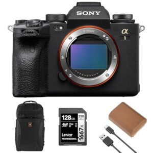 Sony Alpha 1 Full Frame Mirrorless Digital Camera Bundle with Backpack, 128GB SD Card, Extra Battery