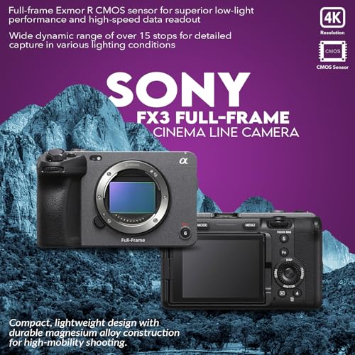 Sony Alpha FX3 Full-Frame Cinema Line Camera Bundle, with 128GB SD Card, Extra Battery with USB-C Charging Port, Care Cleaning Kit for Digital Video Full Frame Camera (4 Items) - Image 3