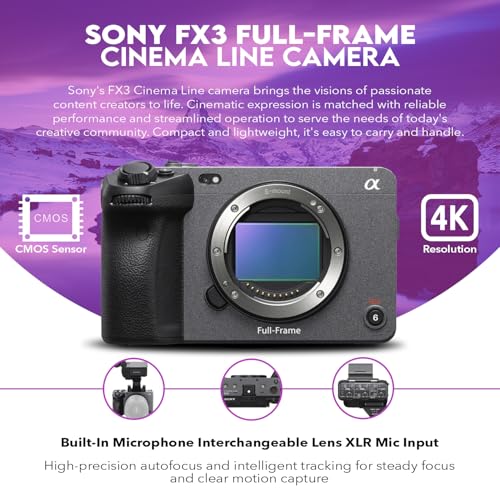 Sony Alpha FX3 Full-Frame Cinema Line Camera Bundle, with 128GB SD Card, Extra Battery with USB-C Charging Port, Care Cleaning Kit for Digital Video Full Frame Camera (4 Items) - Image 4