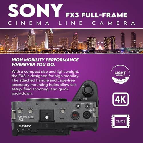 Sony Alpha FX3 Full-Frame Cinema Line Camera Bundle, with 128GB SD Card, Extra Battery with USB-C Charging Port, Care Cleaning Kit for Digital Video Full Frame Camera (4 Items) - Image 5