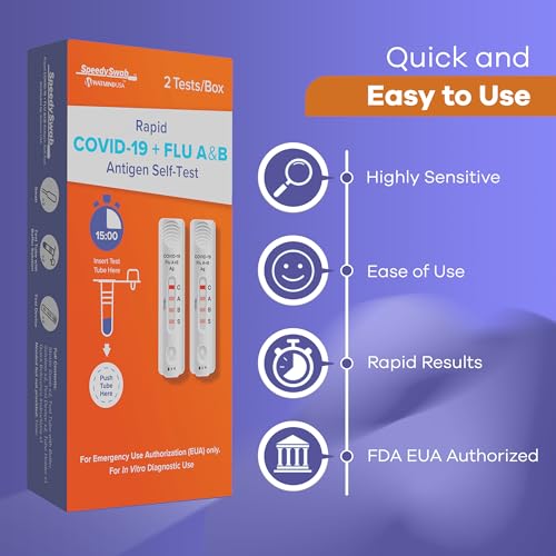 SpeedySwab 3-in-1 Flu A&B + COVID-19, 15-Minute Results, (2-Pack), FDA EUA Authorized, Antigen Rapid Test, At-Home COVID Flu Test Kit, Easy to Use, No Discomfort Nasal Swab, Ages 2+ (1 Pack, 2 Tests) - Image 3