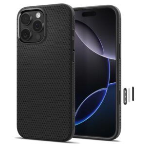 Spigen Liquid Air Designed for iPhone 16 Pro Case [Camera Control Button Coverage] [Military-Grade Protection] Compatible with MagSafe- Matte Black