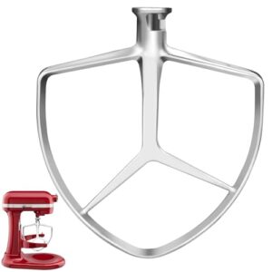 Stainless Steel Flat Beater for KitchenAid 7QT Bowl-Lift Stand Mixers, Food Grade Replacement Attachment, Dishwasher Safe