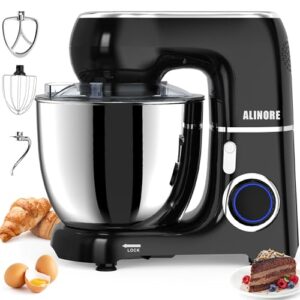Stand Mixer, 6.5QT 660W 10-Speed Tilt-Head Electric Kitchen Stand Mixer, Food Mixer with Dishwasher-Safe Dough Hook, Egg Whisk, Flat Beater for Baking, Cake and Most Home Cooks (Black)