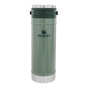 Stanley Travel Mug with Integrated French Press 16 oz | 5 Minute Brew, 4 Hours Hot,Leakproof Lid | Mesh Filter for Coffee Grounds | Insulated Stainless Steel Coffee Maker | BPA-Free | Hammertone Green