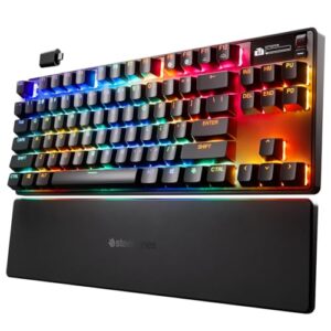 SteelSeries Apex Pro TKL Wireless Gen 3 OmniPoint 3.0 HyperMagnetic Switches — Adjustable Actuation — Rapid Trigger — Game-Ready Presets — Protection Mode — Rapid Tap/SOCD — Dual Wireless — OLED