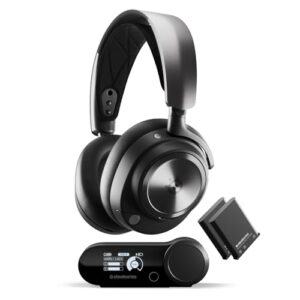 SteelSeries Arctis Nova Pro Wireless Multi-System Gaming Headset – Premium Hi-Fi Drivers – Active Noise Cancellation – Infinity Power System – Stealth Retractable Mic – PC, PS5/PS4, Switch, Mobile