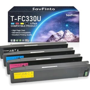 T-FC330U TFC330U High Capacity Toner Cartridge Compatible with Toshiba E-Studio 330AC 400AC Printer(T-FC330U-K T-FC330U-C T-FC330U-M T-FC330U-Y,BCMY, 4-Pack)