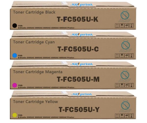 T-FC505U High Capacity Toner Cartridge Compatible with Toshiba T-FC505U-K T-FC505U-C T-FC505U-M T-FC505U-Y use for Toshiba E-Studio 2505AC 3005AC 3505AC 4505AC 5005AC Printer