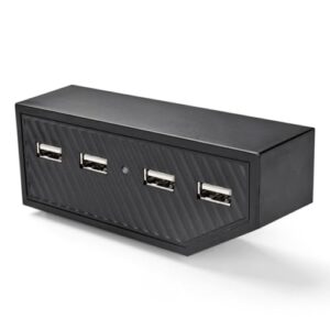 TNP USB Port Hub Adapter for Xbox One (Black) – High Speed 4 Ports USB Hub Extension Expansion Charger Connector Splitter for Xbox One Game Console Accessories