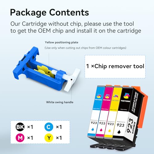 TOKYOINK 923 Ink Cartridges Combo Pack 4 Pack Replacement for HP923 923 Ink Cartridges for OfficeJet 8120 8122e 8123 OfficeJet Pro 8130 8135e 8138e 8139e Printer Latest Version Without Chip 4 Pack - Image 5