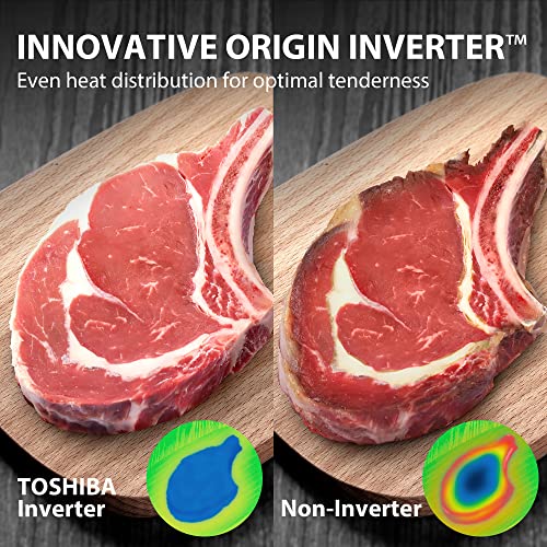 TOSHIBA Countertop Microwave Oven Air Fryer Combo, Inverter, Convection, Broil, Speedy Combi, Even Defrost, Humidity Sensor, Mute Function, 27 Auto Menu&47 Recipes, 1.0 cu.ft/30QT, 1000W - Image 5