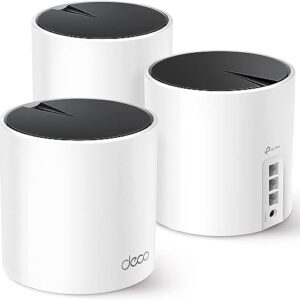 TP-Link Deco AX3000 WiFi 6 Mesh System(Deco X55) – Covers up to 6500 Sq.Ft. , Replaces Wireless Router and Extender, 3 Gigabit ports per unit, supports Ethernet Backhaul (3-pack)