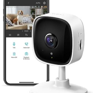 TP-Link Tapo 1080P Indoor Security Camera for Baby Monitor, Dog Camera w/Motion Detection, 2-Way Audio Siren, Night Vision, Cloud & SD Card Storage, Works w/Alexa & Google Home (Tapo C100)