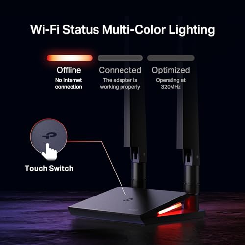 TP-Link WiFi 7 BE9300 PCIe WiFi Card for Desktop PC(Archer TBE550E), Tri-Band Wireless Adapter, Bluetooth 5.4, Multicolor Status LED, Supports AMD/Intel Motherboard, Not Compatible with Windows 10 - Image 7