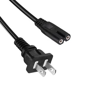 TV Power Cord 2 Prong AC Wall Plug Compatible with Amazon Fire TV 43″ 50″ 55″ 65″ 75″ 4-Series Omni Series 4K UHD TCL LG Insignia Smart TV (5FT)