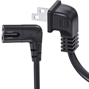 TV Power Cord Compatible for Samsung TV, Ancable 6-Feet 90 Degree Angled 2-Prong C7 Tv Cable Compatible with Samsung LG TCL Sony Appletv Insignia Sharp Toshiba Vizio (UL Listed 18 AWG-Non Polarized)