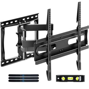 TV Wall Mount Bracket for 32-65 Inch TV Full Motion Dual Articulating Arm with Swivel & Tilt, Max VESA 400x400mm，Fits 8” 12” 16″ Studs, Supports 99 lbs for Flat & Curved Screens AX02MB01