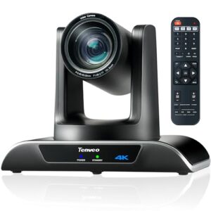 Tenveo UHD 4K PTZ Conference Room Camera 12X Optical Zoom USB3.0/HDMI Wide View Angle, 4K PTZ Camera for Video Conference Church Services Worship Events, Zoom/OBS/YouTube Live Streaming