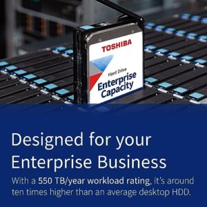 Toshiba 4TB Enterprise Internal Hard Drive – MG Series 3.5″ SATA HDD for Server, Storage, 24/7 Operation, Hyperscale, Cloud (MG04ACA400E)