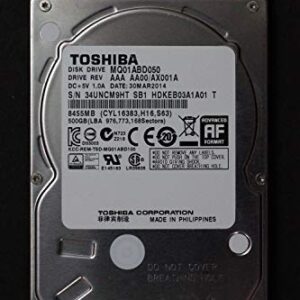 Toshiba 500GB 2.5-inch SATA Laptop Hard Drive (5400rpm, 8MB Cache) MQ01ABD050, Mechanical Hard Disk