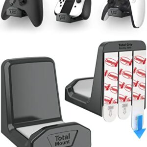 TotalMount Controller Wall Stands (2 Pack) with Non-Slip Pads & Removable Adhesive for Xbox, PS5, PS4, and Nintendo – These Premium Holders Won’t Damage Your Wall with Screws or Permanent Adhesive