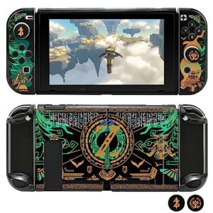 Tscope Protective Case for Nintendo Switch, for Zelda Tears of The Kingdom Hard Shell Dockable Anti-Scratch Shockproof Slim Cover for NS Consolo Joy-Cons (Switch Black)
