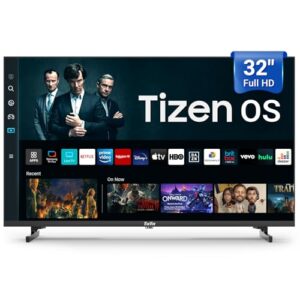 TuTu 32 Inch 1080P FHD Smart TV with Tizen OS TV Compatible HDR Full HD Slim Design Smart TV or Monitor with HDMI, Dolby Audio, Voice Remote, Stream Live(2025 Model)