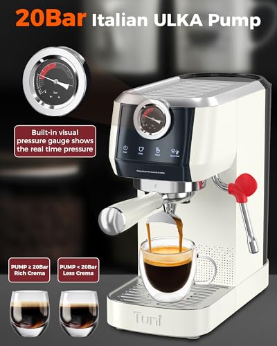 Tuni E2 58mm Espresso Machine 20Bar Espresso Maker, Dual Boiler Coffee Maker with 10mm Steam Milk Frother, Semi-automatic Coffee Machine with UKLA Pump for Espresso,Cappuccino, Gift for Coffee Lover - Image 7