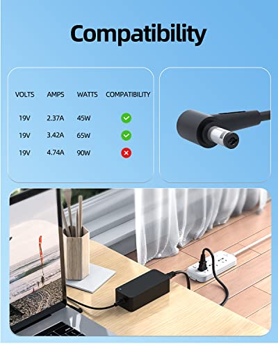 UL Listed 65W AC Charger Fit for Toshiba PA3822U-1ACA PA3714U-1ACA C655D l15w-b1320 Laptop Power Supply Adapter Cord - Image 3