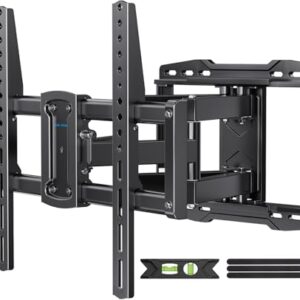 UL Listed Full Motion TV Wall Mount Bracket for Most 37-86 inch TVs, Swivel Tilt Extension Level TV Mount, Max VESA 600x400mm, Holds up to 132lbs & 16″ Wood Studs with Hole Drilling Template