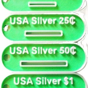 USA Silver Coin Gauge Tester (Morgan, Peace, Franklin, Kennedy, Liberty, Washington, Roosevelt, Mercury, Dollar, Half Dollar, Quarter, Dime)
