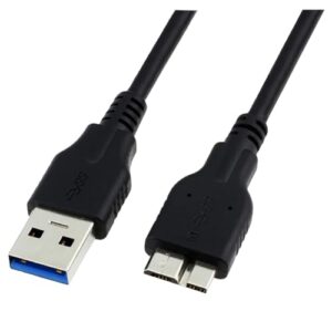 USB 3.0 A to Micro B Cable,External Hard Drive Cord Compatible with Seagate, WD, Toshiba, Westgate, Samsung Galaxy S5, Note 3,(1 Meter,Black),High Speed Data Transmission
