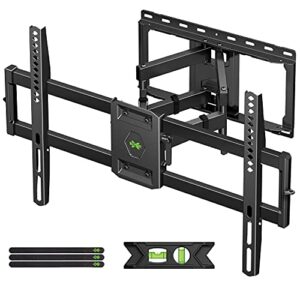 USX Mount Full Motion TV Wall Mount for Most 42-86 inch Flat Screen/LED/4K, TV Mount Bracket Dual Swivel Articulating Tilt 6 Arms, Fits 8” 12” 16″ Wood Studs,Max VESA 600x400mm, Holds up to 132lbs