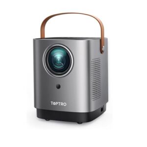 [Unique Handle Design] Mini Projector, Mini Projector with 5G WiFi and Bluetooth, TOPTRO 1080P Portable Projector with Touch Screen, 2025 Upgrade Outdoor Movie Proyector for iOS/Android/TV Stick/HDMI
